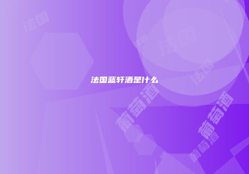 法国蓝轩酒是什么