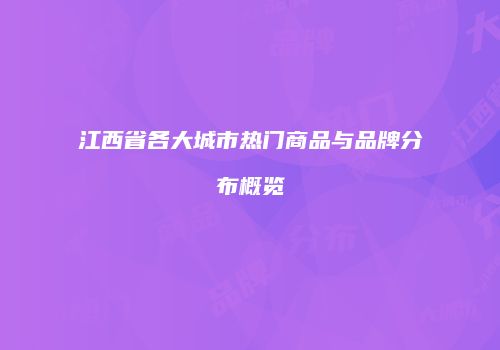 江西省各大城市热门商品与品牌分布概览