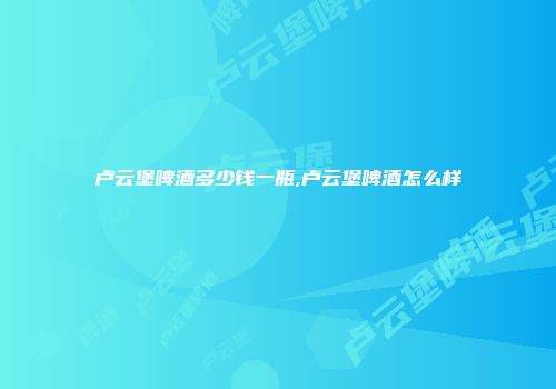 卢云堡啤酒多少钱一瓶,卢云堡啤酒怎么样
