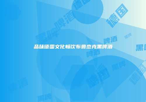 品味德国文化畅饮布鲁杰克黑啤酒