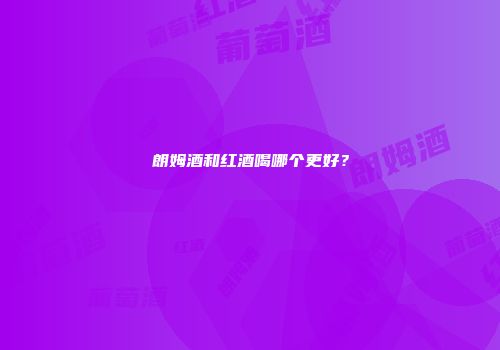 朗姆酒和红酒喝哪个更好？