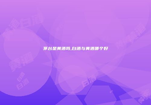 茅台是黄酒吗,白酒与黄酒哪个好