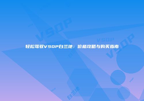 轻松驾驭VSOP白兰地：价格攻略与购买指南
