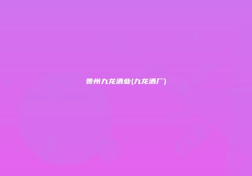 贵州九龙酒业(九龙酒厂)