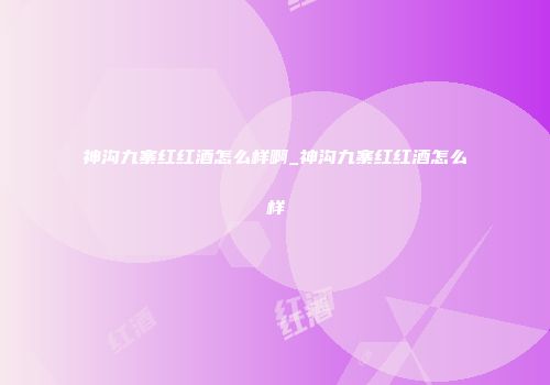 神沟九寨红红酒怎么样啊_神沟九寨红红酒怎么样