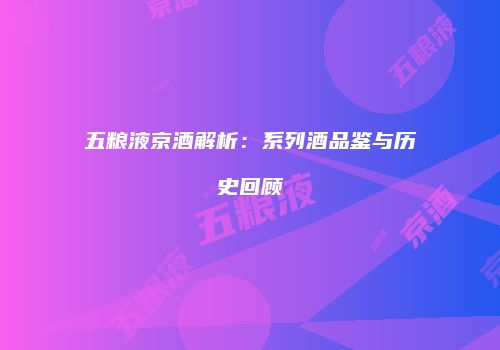 五粮液京酒解析：系列酒品鉴与历史回顾