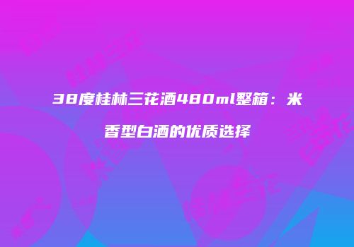 38度桂林三花酒480ml整箱：米香型白酒的优质选择