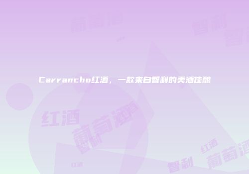 Carrancho红酒，一款来自智利的美酒佳酿