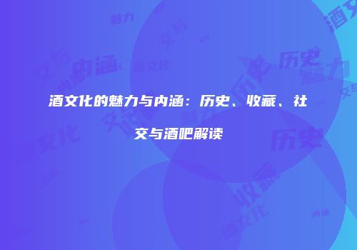 酒文化的魅力与内涵：历史、收藏、社交与酒吧解读
