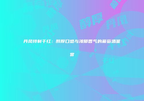 丹凤特制干红：醇厚口感与浓郁香气的葡萄酒鉴赏