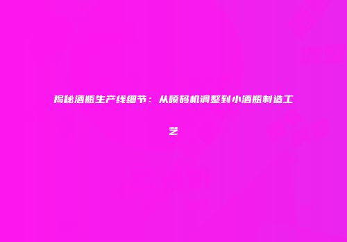 揭秘酒瓶生产线细节：从喷码机调整到小酒瓶制造工艺