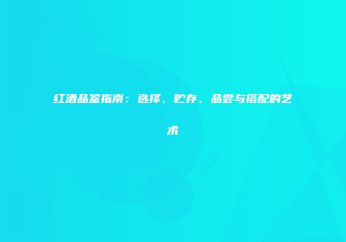 红酒品鉴指南：选择、贮存、品尝与搭配的艺术