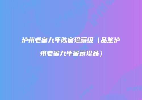 泸州老窖九年陈窖珍藏级（品鉴泸州老窖九年窖藏珍品）