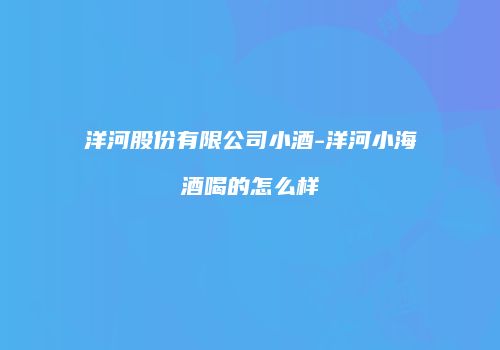 洋河股份有限公司小酒-洋河小海酒喝的怎么样