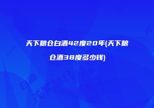 天下粮仓白酒42度20年(天下粮仓酒38度多少钱)