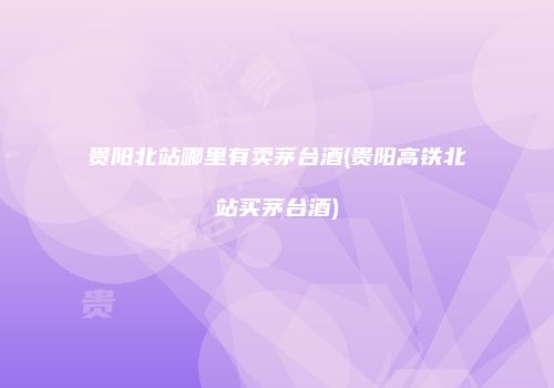 贵阳北站哪里有卖茅台酒(贵阳高铁北站买茅台酒)