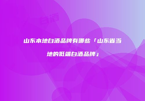 山东本地白酒品牌有哪些「山东省当地的低端白酒品牌」