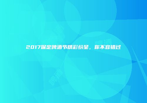 2017保定啤酒节精彩纷呈，你不容错过