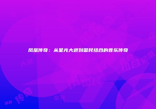 凤凰传奇：从星光大道到国民组合的音乐传奇