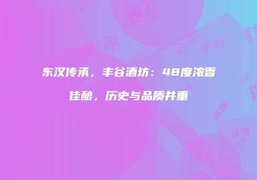 东汉传承，丰谷酒坊：48度浓香佳酿，历史与品质并重
