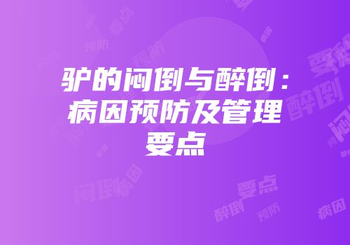 驴的闷倒与醉倒：病因预防及管理要点
