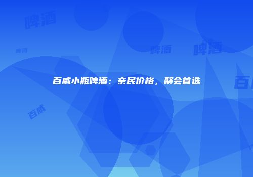 百威小瓶啤酒：亲民价格，聚会首选