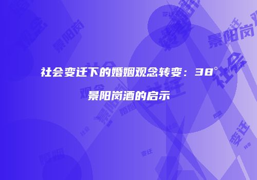 社会变迁下的婚姻观念转变：38°景阳岗酒的启示