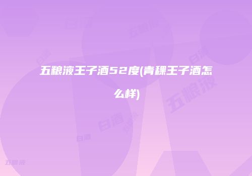 五粮液王子酒52度(青稞王子酒怎么样)