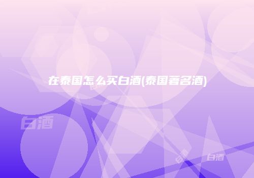 在泰国怎么买白酒(泰国著名酒)
