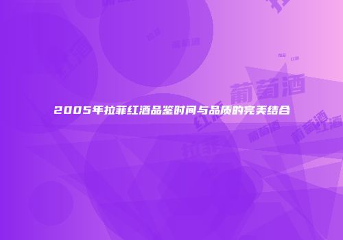 2005年拉菲红酒品鉴时间与品质的完美结合