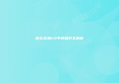 杏花名酒20年供知识全解析