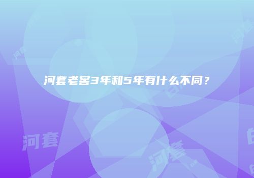 河套老窖3年和5年有什么不同？