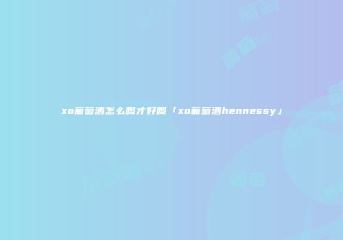 xo葡萄酒怎么喝才好喝「xo葡萄酒hennessy」
