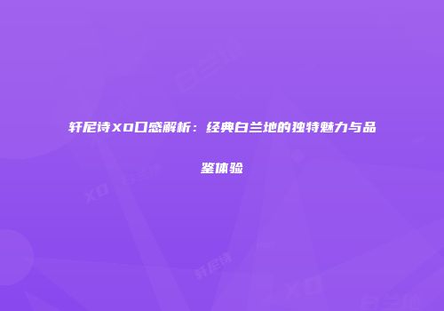 轩尼诗XO口感解析：经典白兰地的独特魅力与品鉴体验