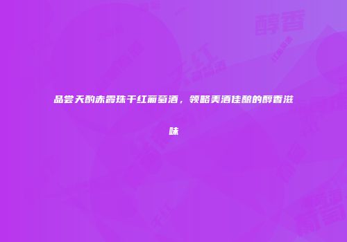 品尝天酌赤霞珠干红葡萄酒，领略美酒佳酿的醇香滋味