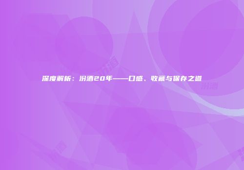 深度解析：汾酒20年——口感、收藏与保存之道