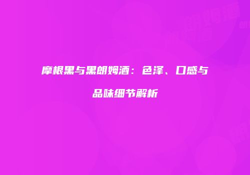 摩根黑与黑朗姆酒：色泽、口感与品味细节解析