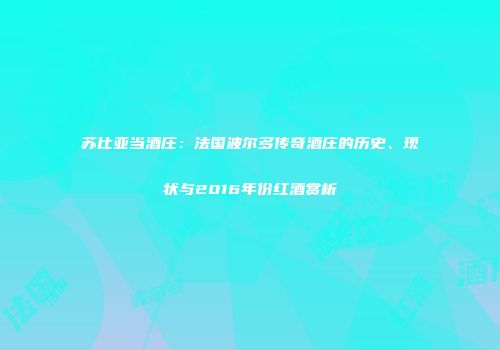 苏比亚当酒庄：法国波尔多传奇酒庄的历史、现状与2016年份红酒赏析