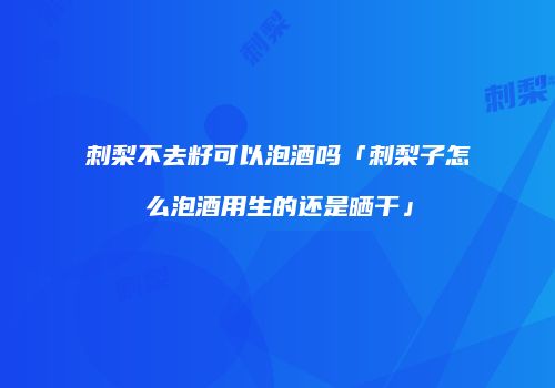 刺梨不去籽可以泡酒吗「刺梨子怎么泡酒用生的还是晒干」