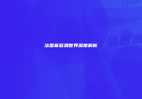 法国葡萄酒世界深度解析