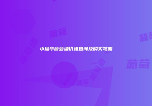 小提琴葡萄酒价格查询及购买攻略