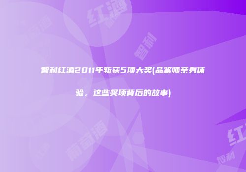 智利红酒2011年斩获5项大奖(品鉴师亲身体验，这些奖项背后的故事)