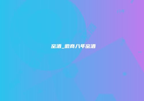 囯窑酒_徽商八年窑酒