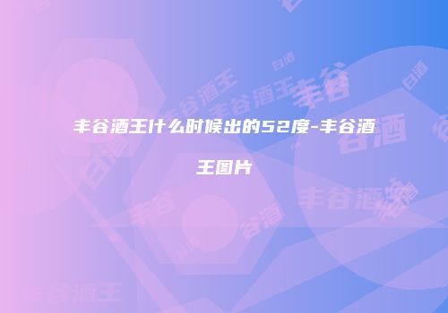 丰谷酒王什么时候出的52度-丰谷酒王图片