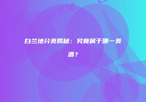 白兰地分类揭秘：究竟属于哪一类酒？