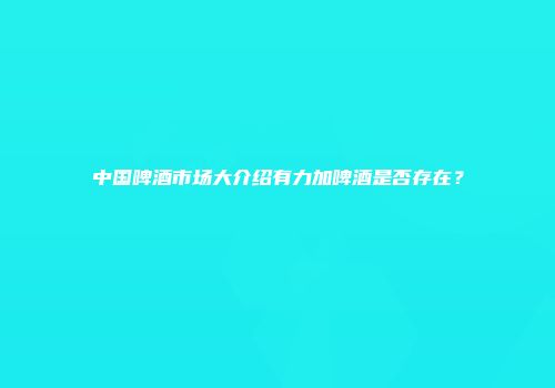中国啤酒市场大介绍有力加啤酒是否存在？