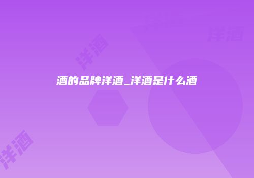 酒的品牌洋酒_洋酒是什么酒