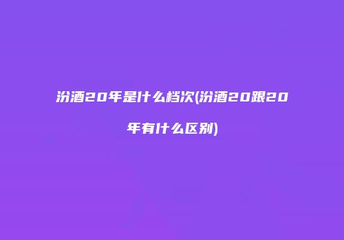 汾酒20年是什么档次(汾酒20跟20年有什么区别)