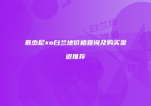 慕杰尼xo白兰地价格查询及购买渠道推荐