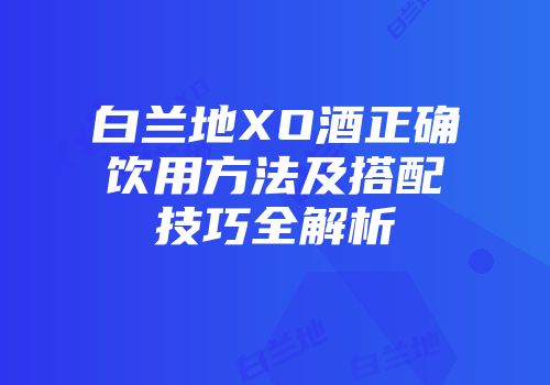白兰地XO酒正确饮用方法及搭配技巧全解析